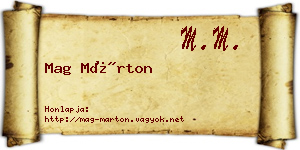 Mag Márton névjegykártya