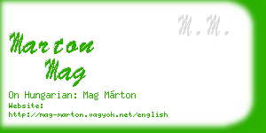 marton mag business card
